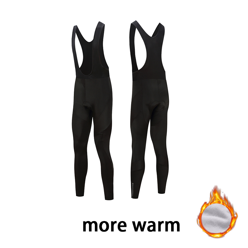 Race Bib - Winterfietsbroek 2025, klassieke zwarte thermische fleece