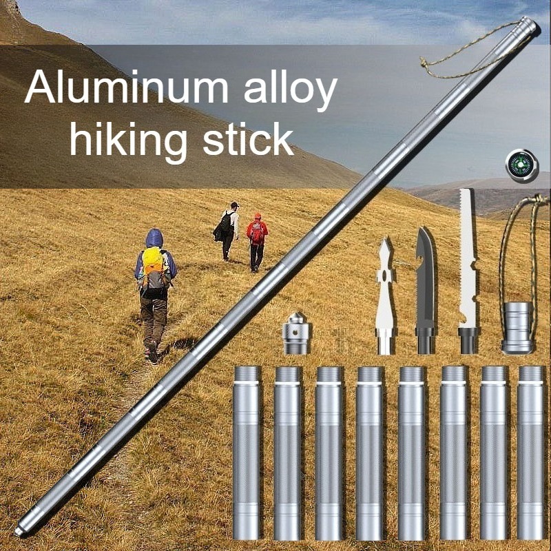 Trekking Pole Carbon - Outdoor antislip wandelstok, multifunctionele trekkingstok, zelfverdedigingsstok,