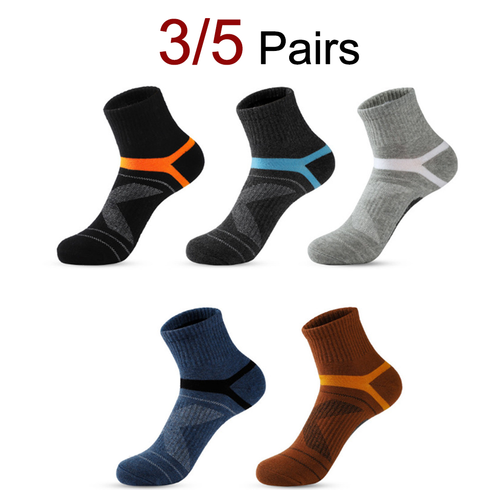 Sports Socks - 3/5 paar neutrale hardloopsportsokken, comfortabel, ademend,