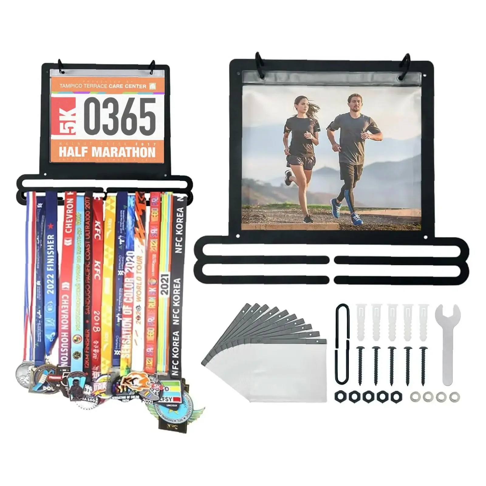 Race Bib - Medaillehouder voor race- en startnummers, wandmontage,