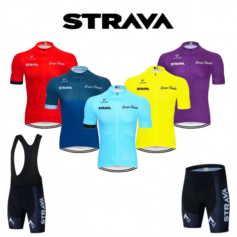 Race Bib - Strava Fietsjersey Set Zomer Fiets T-Shirt